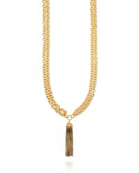 Saint Laurent Opyum Tasseled Chain-link Necklace - Metallic