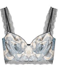 Versace - Top With 'barocco Sea' Pattern, - Lyst