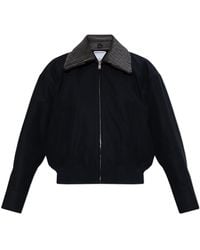 Bottega Veneta - Jacket With Leather Collar - Lyst