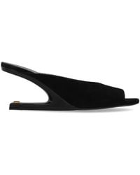 Balmain - Suede Wedge Mules - Lyst