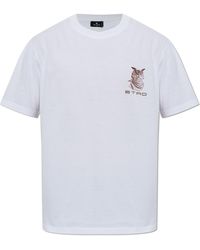 Etro - T-Shirt With Embroidered Logo - Lyst