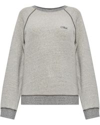 Chloé - Sweatshirt With Embroidered Logo - Lyst