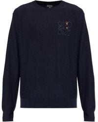 Loewe - Wool Sweater With Embroidered Logo - Lyst