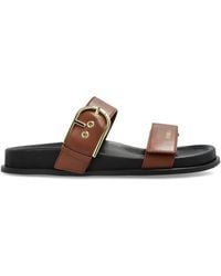 Furla - 'Solea' Leather Slides - Lyst