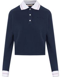 Marni - Cropped Polo With Logo - Lyst