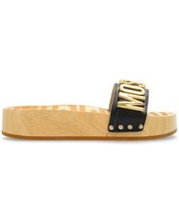 Moschino - Clogs On A Wooden Platform - Lyst