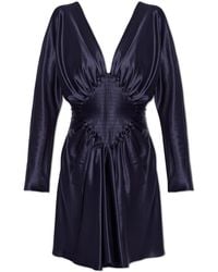Versace - Silk Dress With Draping - Lyst