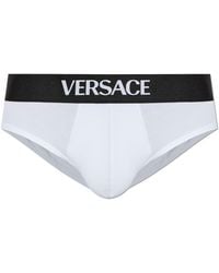 Versace - Cotton Briefs With Logo - Lyst