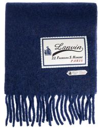 Lanvin - Wool Scarf With Logo - Lyst