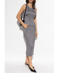 Pleats Please Issey Miyake - Pleated Sleeveless Top - Lyst