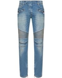 Balmain - Jeans With Sewn-In Zippers - Lyst