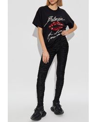 Balmain - T-Shirt With Shimmering Appliqués - Lyst