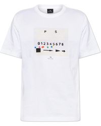 Paul Smith - T-Shirt With A Colorful Print - Lyst