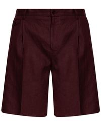 Dolce & Gabbana - Linen Pleated Shorts - Lyst