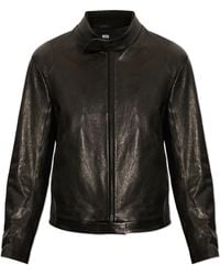 Post Archive Faction PAF - Leather Jacket With Stand Collar - Lyst
