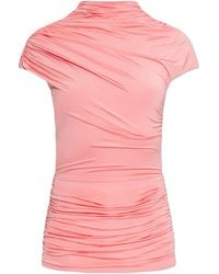 Self-Portrait - Satin Top With Draping - Lyst