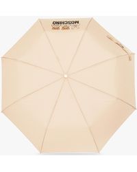 Womens Accessories Umbrellas Natural Moschino Folding Umbrella With Decorative Handle in Cream 