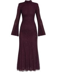 Self-Portrait - Dress With Shimmering Appliqués - Lyst