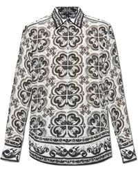 Dolce & Gabbana - Silk Shirt With "Majolica" Print - Lyst