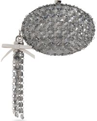 Self-Portrait - Satin Clutch With Shimmering Crystals - Lyst