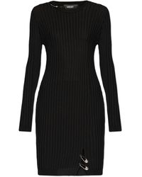 Versace - Ribbed Dress With Decorative Pins - Lyst