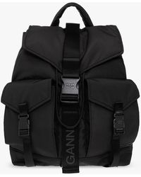 Ganni - Backpack With Logo - Lyst