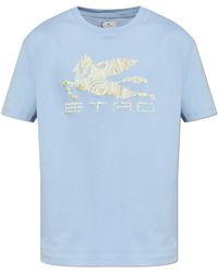 Etro - T-Shirt With A Colorful Logo Print - Lyst