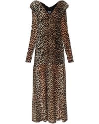 Ganni - Dress With Animal Print - Lyst