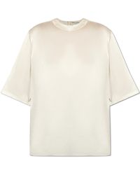 Saint Laurent - Silk T-shirt, - Lyst