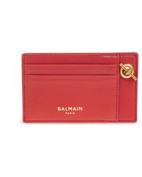 Balmain - Leather Card Holder With Chain - Lyst