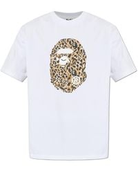 A Bathing Ape - T-Shirt With Printed Logo - Lyst