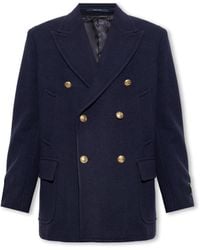 Gucci - Double-breasted Padded-shoulders Wool Coat - Lyst