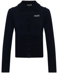 Chloé - Wool Cardigan With Collar - Lyst