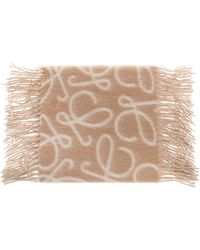 Loewe - Wool Scarf With Logo - Lyst