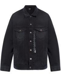 Balenciaga - Size Sticker Oversized Denim Jacket - Lyst