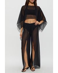 Balmain - Silk Beach Trousers With Monogram - Lyst
