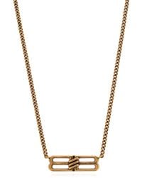Balenciaga - Brass Necklace With Logo, - Lyst