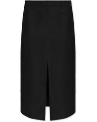 Theory - Linen Skirt With Front Slit - Lyst