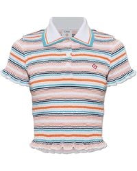 CASABLANCA - Polo Shirt With Striped Pattern - Lyst