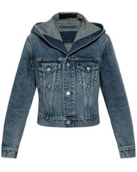 Alaïa - Denim Jacket With Hood - Lyst