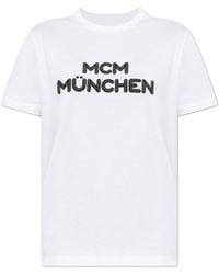 MCM - T-Shirt With Logo - Lyst