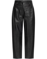 Samsøe & Samsøe - Leather Trousers 'Saharpal' - Lyst