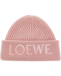 Loewe - Wool Beanie With Embroidered Logo - Lyst