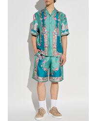 Versace - Silk Shirt With Coral Theatre Print - Lyst