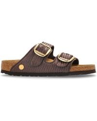 Birkenstock - Arizona Big Buckle Raffia Slides - Lyst