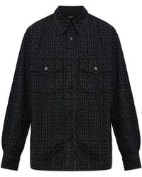 Balmain - Denim Shirt With Monogram - Lyst