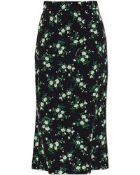 Dolce & Gabbana - Silk Skirt With Floral Motif - Lyst