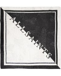 AllSaints - Silk Scarf "Script" - Lyst