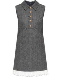 Self-Portrait - Dress With A Herringbone Pattern - Lyst