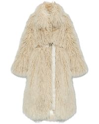 Off-White c/o Virgil Abloh - Faux Fur Coat With Belt - Lyst